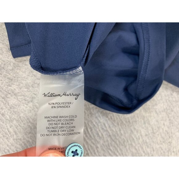 William Murray Classic Solid Short Sleeve Golf Polo Shirt (Men's Medium) Blue - Picture 9 of 11